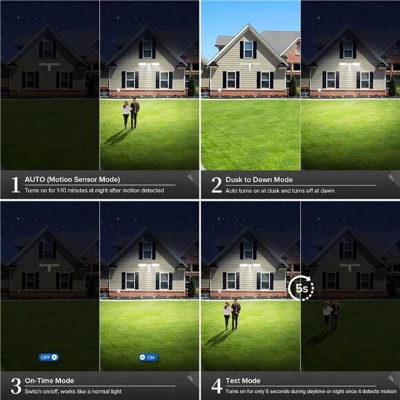 45W 6000LM Motion Sensor Outdoor Light, 5000K Dusk to Dawn Eave Mount Security\ - Picture 3 of 7